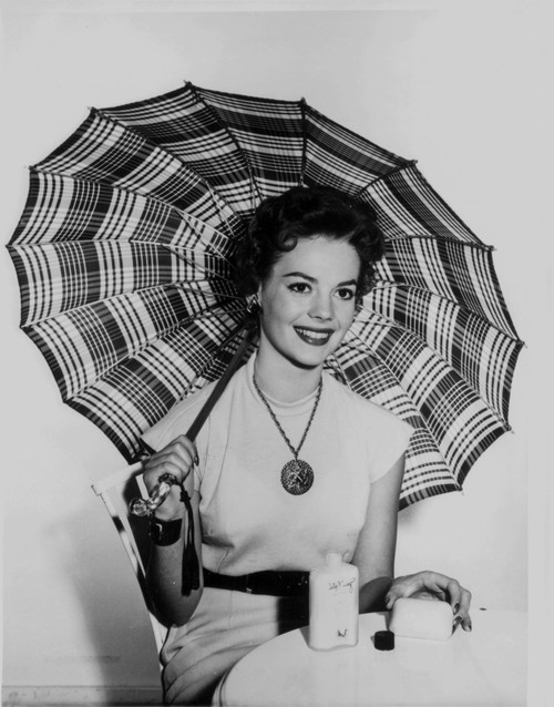 Natalie Wood Holding an Umbrella Photo Print - Item # VARCEL709996