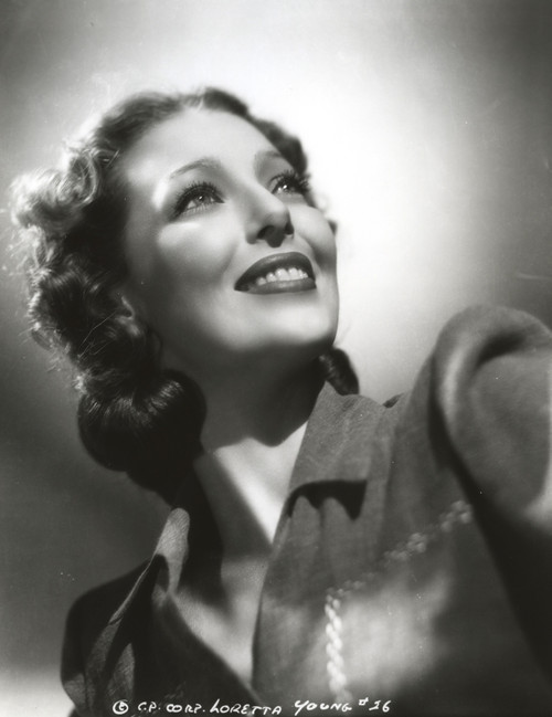 Loretta Young Look Up Black and White Photo Print - Item # VARCEL710031