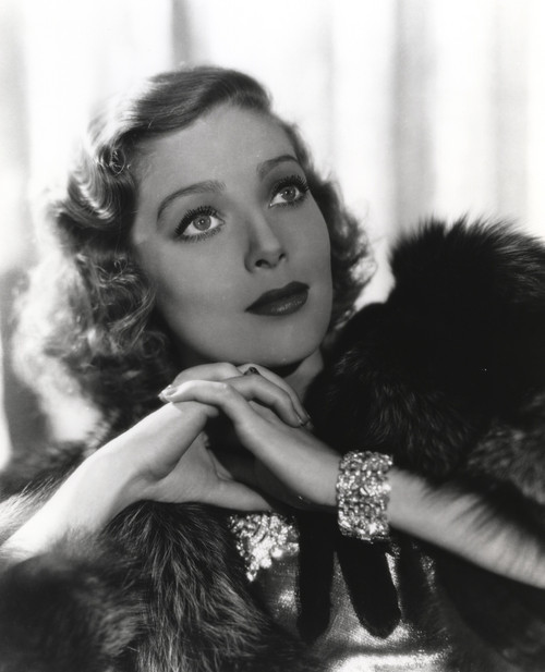 Loretta Young Hairy Jacket & Blonde Curly Hair Photo Print - Item # VARCEL710025