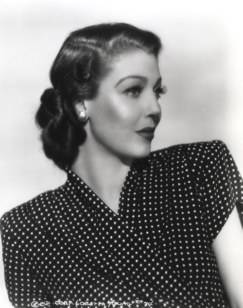 Loretta Young polka dot Black and White Photo Print - Item # VARCEL710027