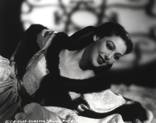 Loretta Young Lying Side Pose Photo Print - Item # VARCEL710028