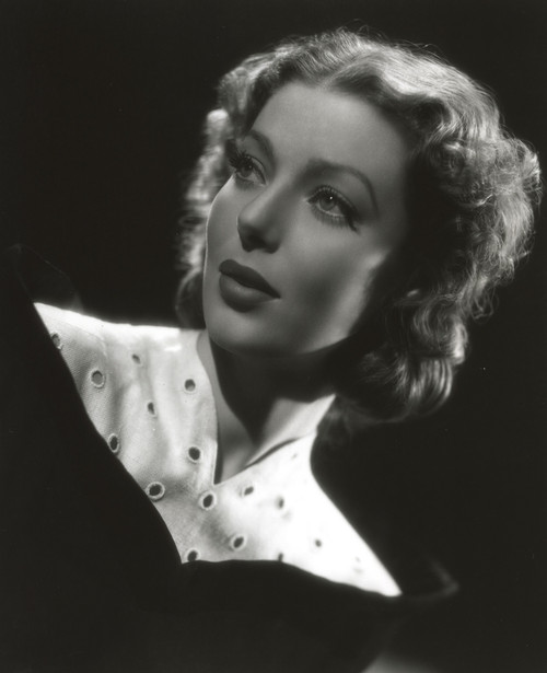 Loretta Young Vintage Black and White Dress Photo Print - Item # VARCEL710059