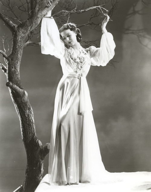 Loretta Young wearing a White Dress Photo Print - Item # VARCEL710069