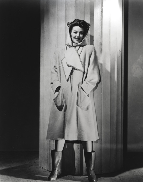 Loretta Young White Fashion Coat Photo Print - Item # VARCEL710070