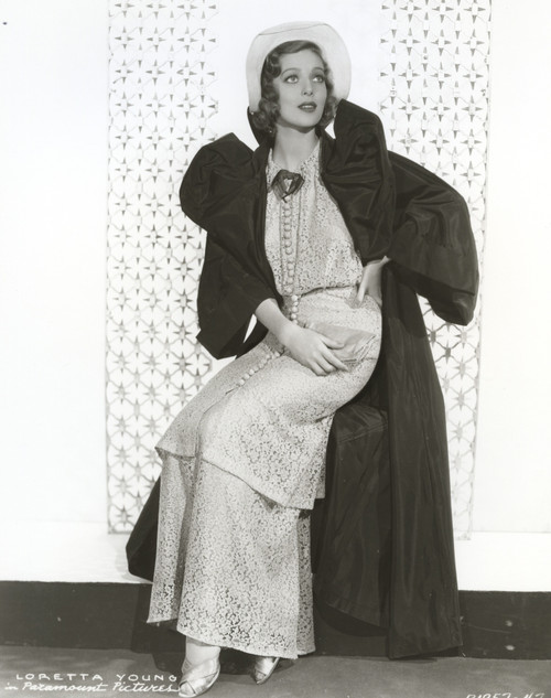 Loretta Young Long Dress and Coat Photo Print - Item # VARCEL710045