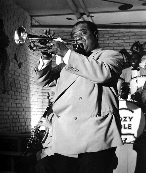 Louis Armstrong playing the trumpet Photo Print (8 x 10)