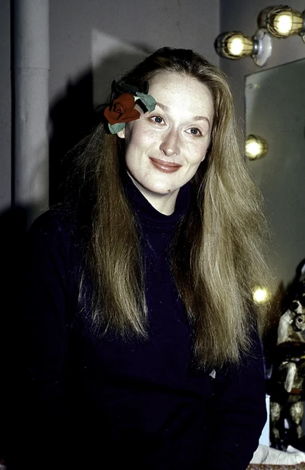 Meryl Streep with a flower in her hair Photo Print (8 x 10)