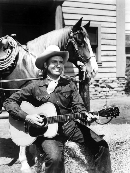 Gene Autry with a horse Photo Print