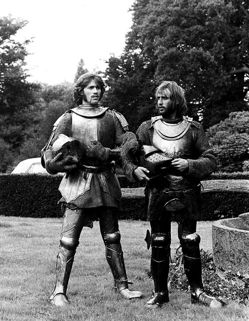 Maurice and Barry Gibb wearing medieval armour Photo Print (8 x 10)