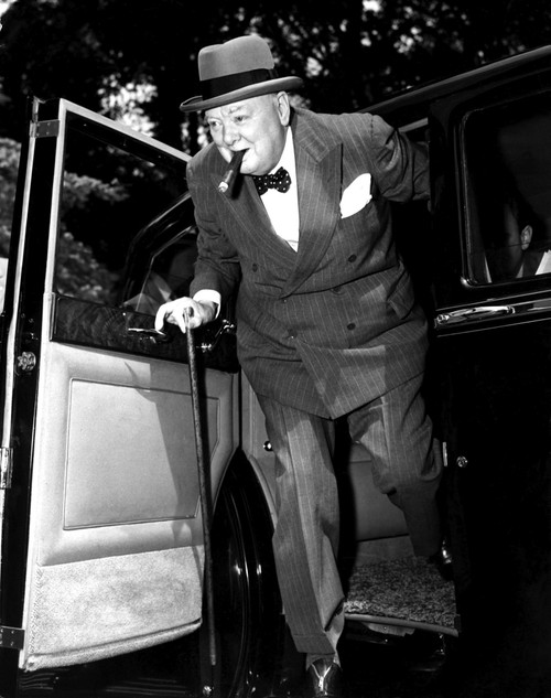 Winston Churchill with a car Photo Print - Item # VARGLP387947