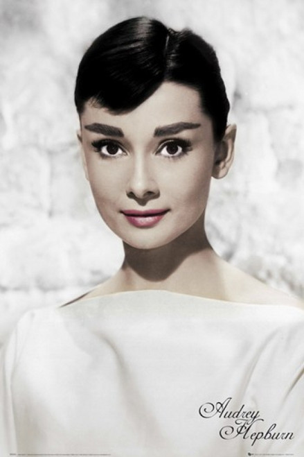 Audrey Hepburn - White Portrait Poster Print