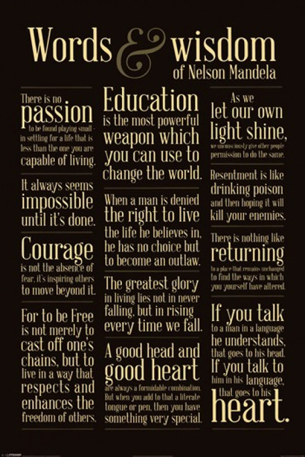 Nelson Mandela - Words of Wisdom Poster Print