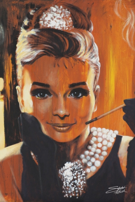 Audrey Hepburn - Breakfast at Tiffany's  - Stephen Fishwick Poster - 22 x 34 inches