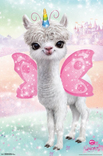 Animal Club - Llama Unicorn Poster - 22 x 34 inches