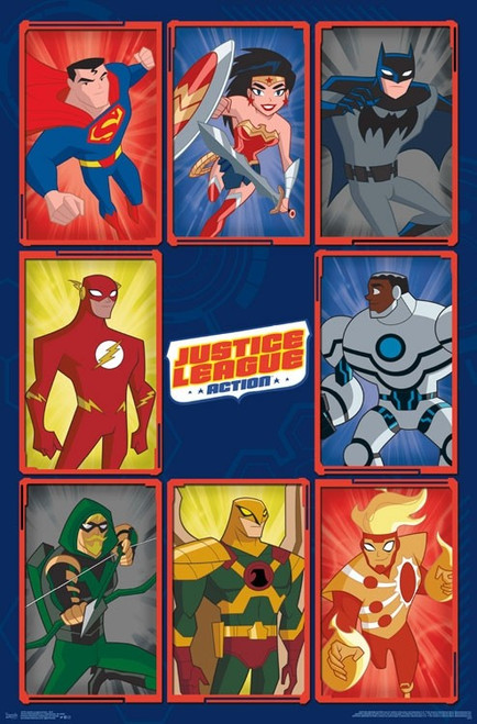 Justice League Action - Grid Poster - 22 x 34 inches