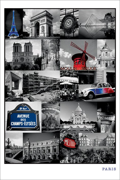 Paris (Collage) Poster - 22 x 34 inches