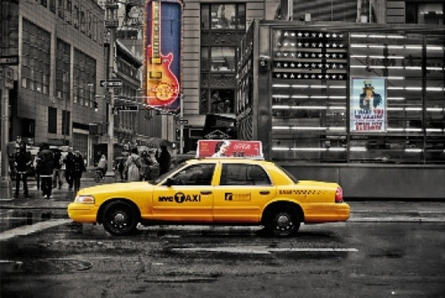 NEW YORK CITY Taxi - 7th Avenue Poster - 22 x 34 inches