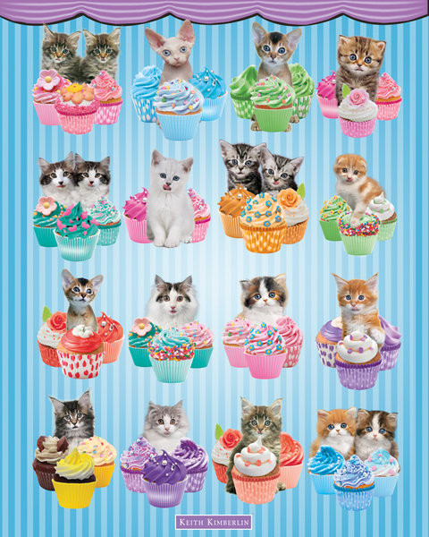 Keith Kimberlin Kittens Cupcakes Poster Print