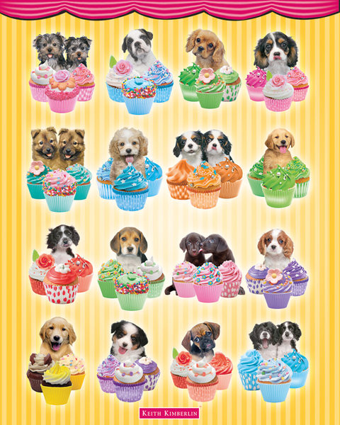 Keith Kimberlin Puppies Cupcakes Poster Print