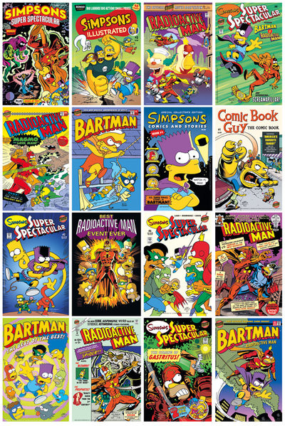 The Simpsons Comic Covers Poster Print