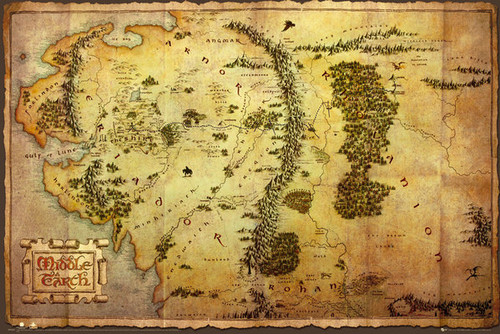 The Hobbit Map Poster Print
