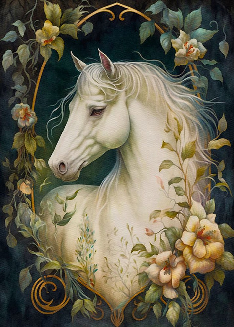 White Horse Poster Print - Dutch Lady The