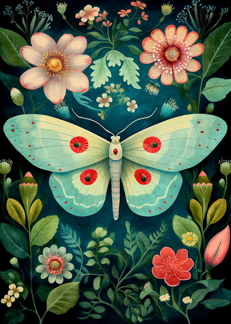 Botanical Moth 4 Poster Print - Dutch Lady The