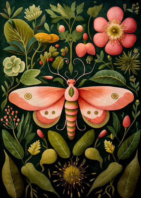 Botanical Moth 2 Poster Print - Dutch Lady The