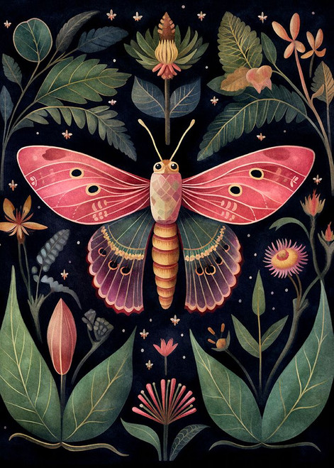 Botanical Moth 5 Poster Print - Dutch Lady The
