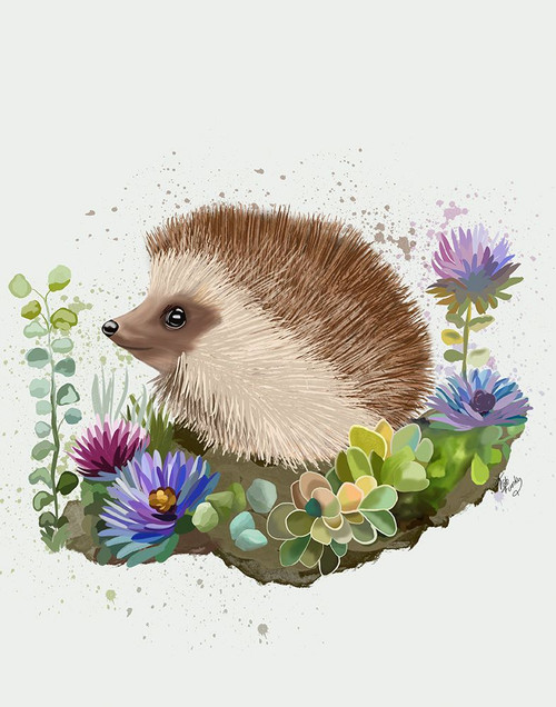Hedgehog In Flowers Poster Print - Funky Fab