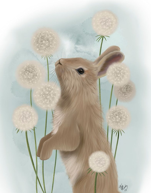 Rabbit In Dandylions Poster Print - Funky Fab
