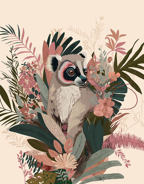 Bright Tropics Lemur 3 Poster Print - Funky Fab