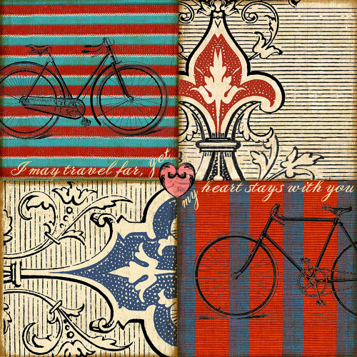 Bicycle Damask Poster Print - Licensing Studio Art