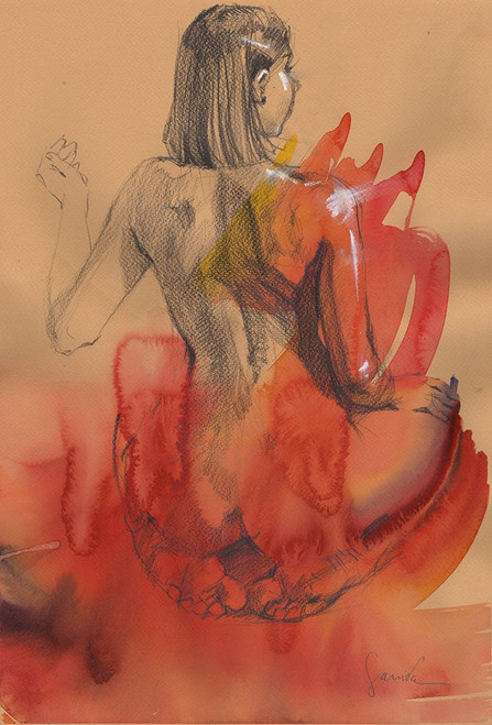 Fiery nude Poster Print - Samira Yanushkova (16 x 24)