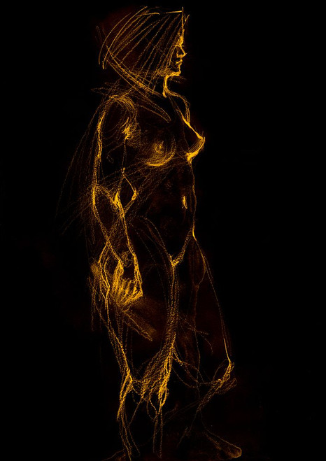 Golden nude glitter Poster Print - Samira Yanushkova (17 x 24)