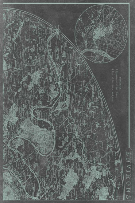 Map of Paris Grid I Poster Print - Studio Vision