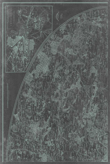 Map of Paris Grid III Poster Print - Studio Vision