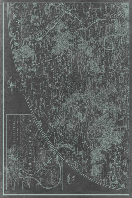 Map of Paris Grid IV Poster Print - Studio Vision
