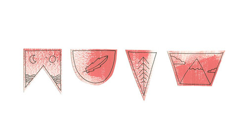 Camping Flags Poster Print - Erin Lin (36 x 19)