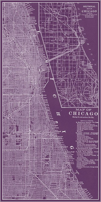 Graphic Map of Chicago Poster Print - Studio Vision