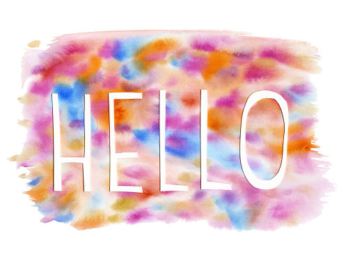 Tie Dye Hello Poster Print - Erin Lin (24 x 18)
