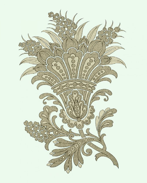Celadon Floral Motif I Poster Print - Studio Vision