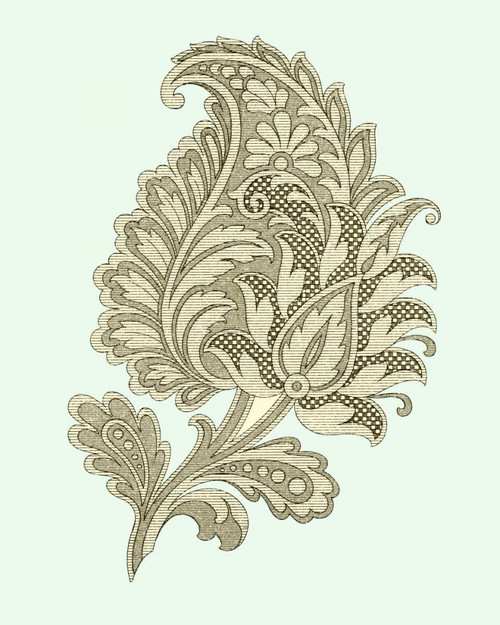 Celadon Floral Motif IV Poster Print - Studio Vision