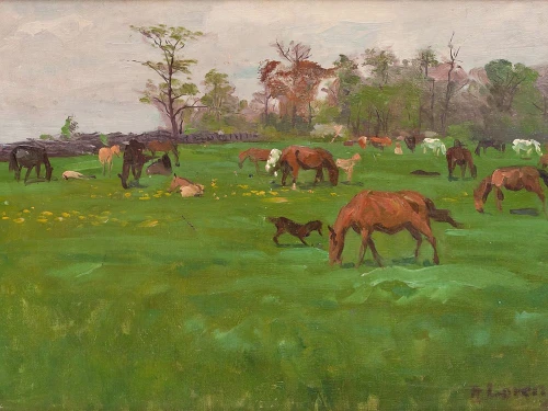 Horses at Pasture Poster Print - Richard Lorenz