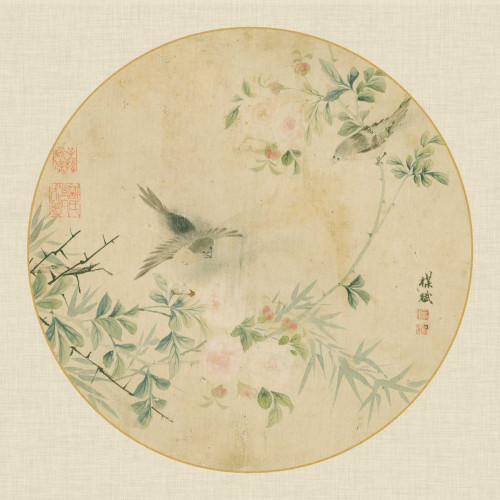 Oriental Bird Silk II Poster Print - Unknown