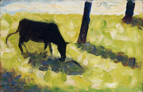 Black Cow in a Meadow  Poster Print by Georges Seurat