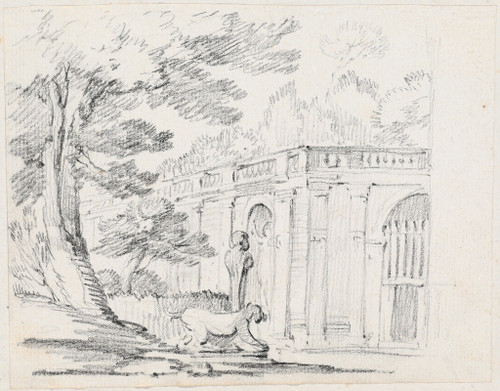 Loggia and Statuary in an Italian Garden  Poster Print by Joseph-Marie Vien