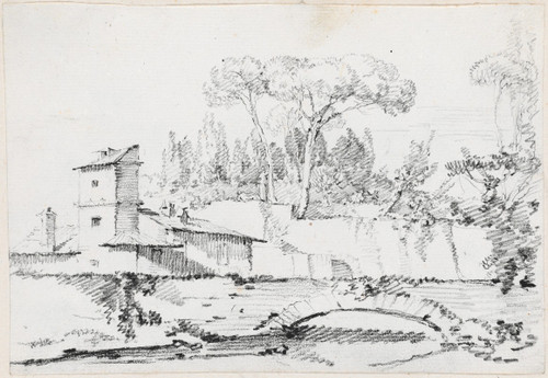 View of the Prato of the Villa Borghese  Poster Print by Joseph-Marie Vien