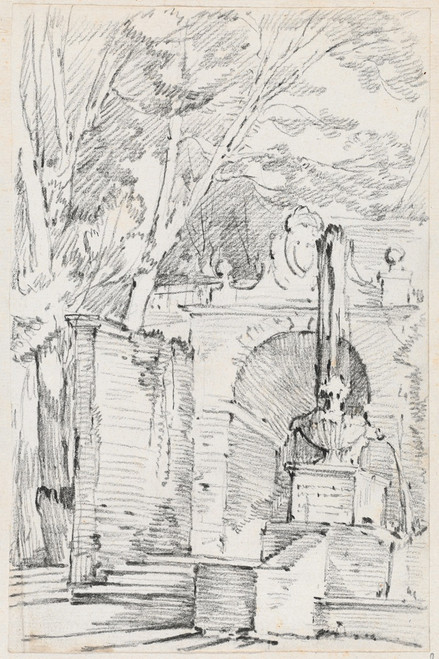 Fountain of Pomona in the Gardens of the Villa d‚ÄôEste,Tivoli  Poster Print by Joseph-Marie Vien