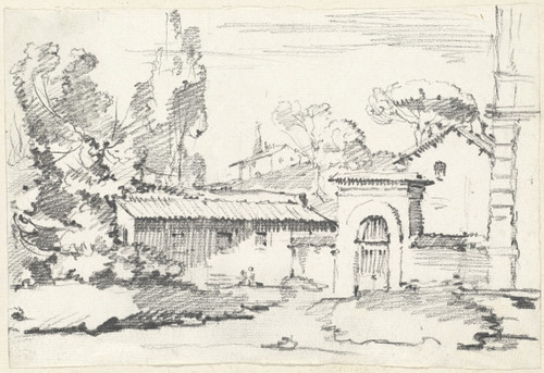 Entrance to the Gardens of the Villa Giulia  Poster Print by Joseph-Marie Vien